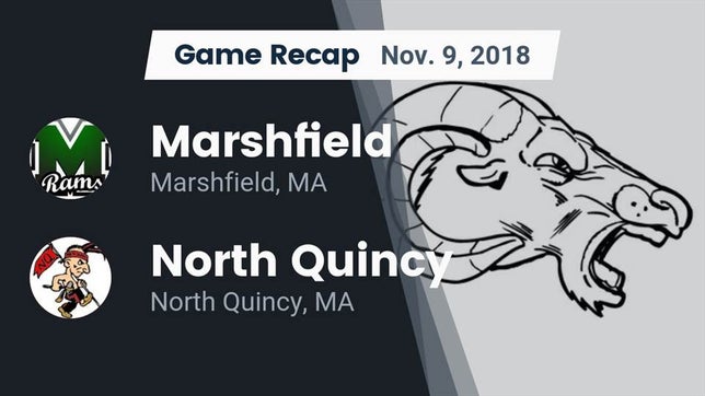 Watch this highlight video of the Marshfield (MA) football team in its game Recap: Marshfield  vs. North Quincy  2018 on Nov 9, 2018