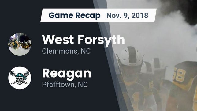 Watch this highlight video of the West Forsyth (Clemmons, NC) football team in its game Recap: West Forsyth  vs. Reagan  2018 on Oct 26, 2018