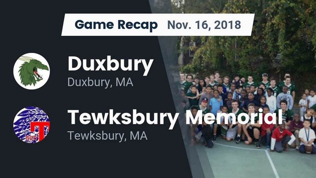 Watch this highlight video of the Duxbury (MA) football team in its game Recap: Duxbury  vs. Tewksbury Memorial 2018 on Nov 16, 2018