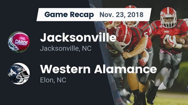 Watch this highlight video of the Jacksonville (NC) football team in its game Recap: Jacksonville  vs. Western Alamance  2018 on Nov 23, 2018