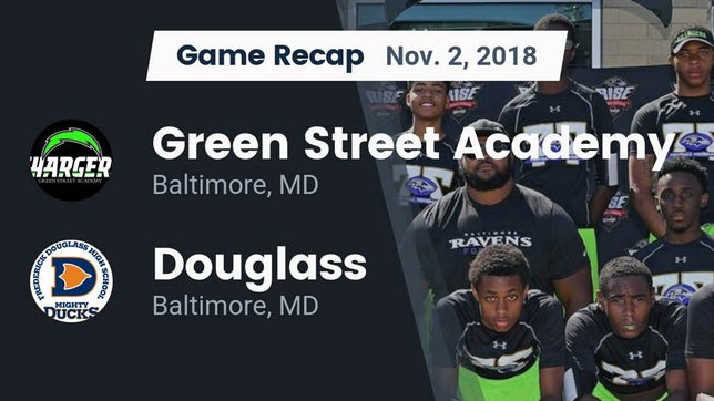 Watch this highlight video of the Green Street Academy (Baltimore, MD) football team in its game Recap: Green Street Academy  vs. Douglass  2018 on Nov 2, 2018