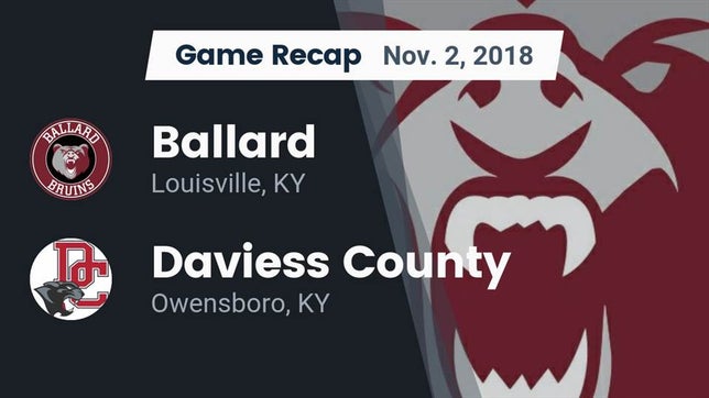 Watch this highlight video of the Ballard (Louisville, KY) football team in its game Recap: Ballard  vs. Daviess County  2018 on Nov 2, 2018