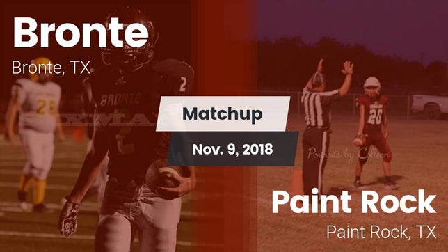 Watch this highlight video of the Bronte (TX) football team in its game Matchup: Bronte vs. Paint Rock  2018 on Nov 9, 2018