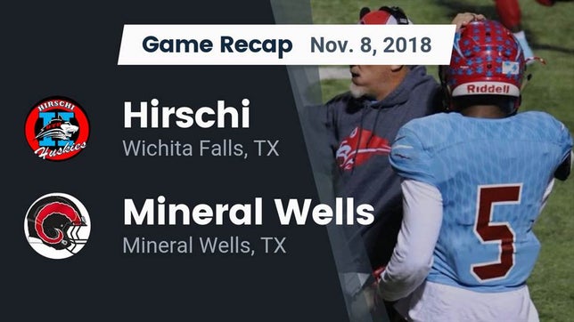 Watch this highlight video of the Hirschi (Wichita Falls, TX) football team in its game Recap: Hirschi  vs. Mineral Wells  2018 on Nov 8, 2018