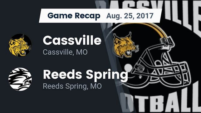 Watch this highlight video of the Cassville (MO) football team in its game Recap: Cassville  vs. Reeds Spring  2017 on Aug 25, 2017