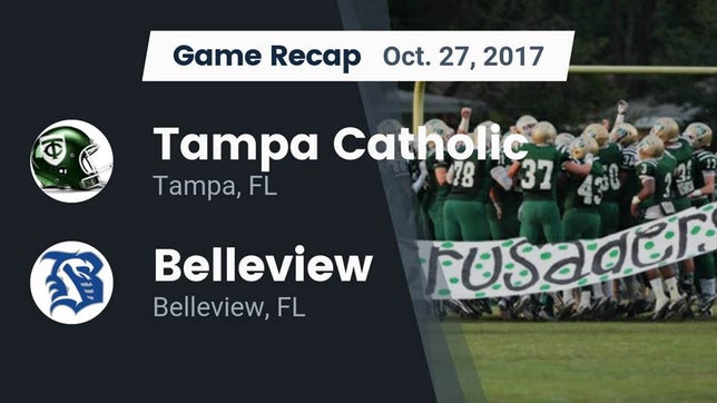 Watch this highlight video of the Tampa Catholic (Tampa, FL) football team in its game Recap: Tampa Catholic  vs. Belleview  2017 on Oct 27, 2017