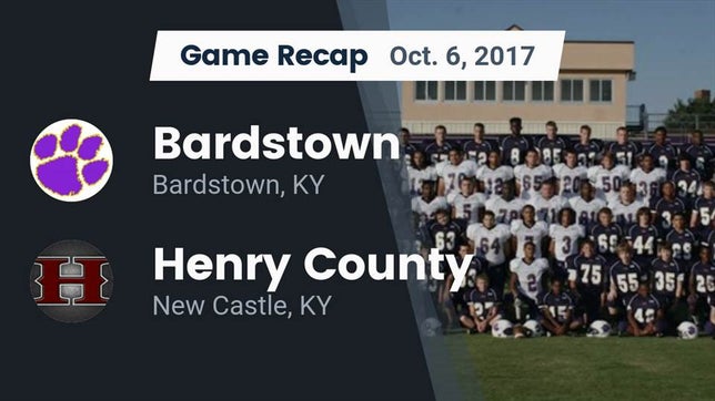 Watch this highlight video of the Bardstown (KY) football team in its game Recap: Bardstown  vs. Henry County  2017 on Oct 6, 2017