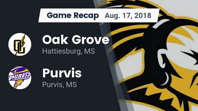 Watch this highlight video of the Oak Grove (Hattiesburg, MS) football team in its game Recap: Oak Grove  vs. Purvis  2018 on Aug 17, 2018