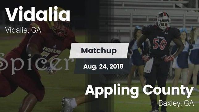 Watch this highlight video of the Vidalia (GA) football team in its game Matchup: Vidalia  vs. Appling County  2018 on Aug 24, 2018
