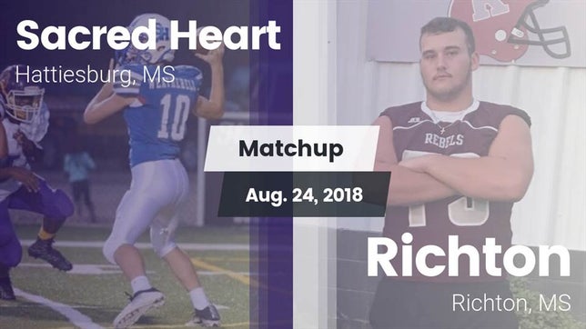 Watch this highlight video of the Sacred Heart (Hattiesburg, MS) football team in its game Matchup: Sacred Heart vs. Richton  2018 on Aug 24, 2018