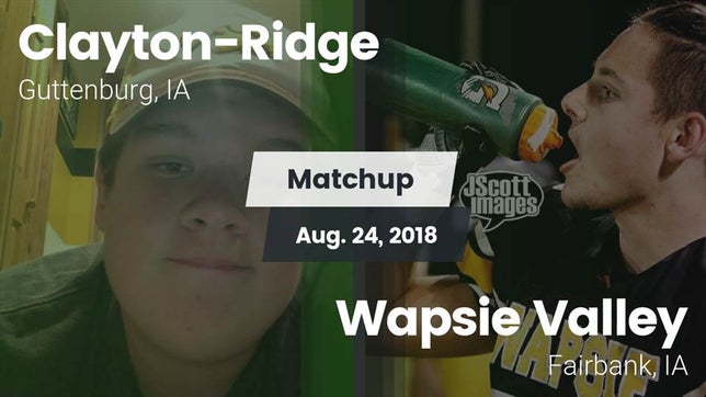 Watch this highlight video of the Clayton-Ridge (Guttenburg, IA) football team in its game Matchup: Clayton-Ridge vs. Wapsie Valley  2018 on Aug 24, 2018