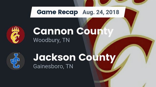 Watch this highlight video of the Cannon County (Woodbury, TN) football team in its game Recap: Cannon County  vs. Jackson County  2018 on Aug 24, 2018