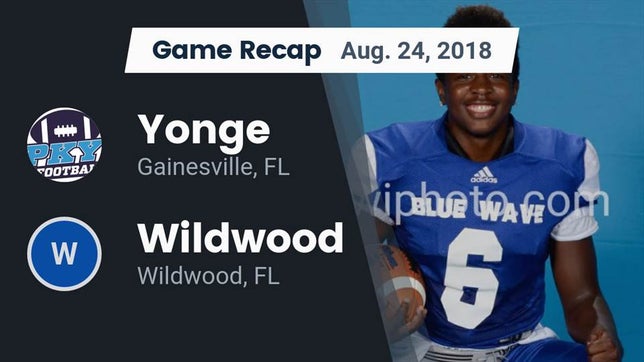Watch this highlight video of the P.K. Yonge (Gainesville, FL) football team in its game Recap: Yonge  vs. Wildwood  2018 on Aug 24, 2018