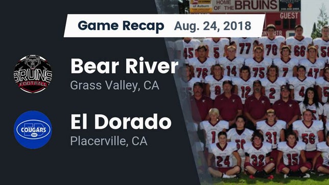 Watch this highlight video of the Bear River (Grass Valley, CA) football team in its game Recap: Bear River  vs. El Dorado  2018 on Aug 24, 2018