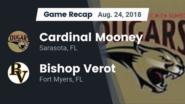 Watch this highlight video of the Cardinal Mooney (Sarasota, FL) football team in its game Recap: Cardinal Mooney  vs. Bishop Verot  2018 on Aug 24, 2018