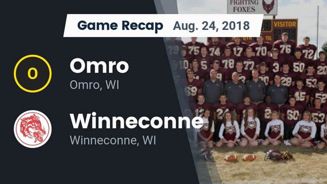 Watch this highlight video of the Omro (WI) football team in its game Recap: Omro  vs. Winneconne  2018 on Aug 24, 2018