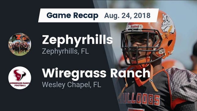 Watch this highlight video of the Zephyrhills (FL) football team in its game Recap: Zephyrhills  vs. Wiregrass Ranch  2018 on Aug 24, 2018