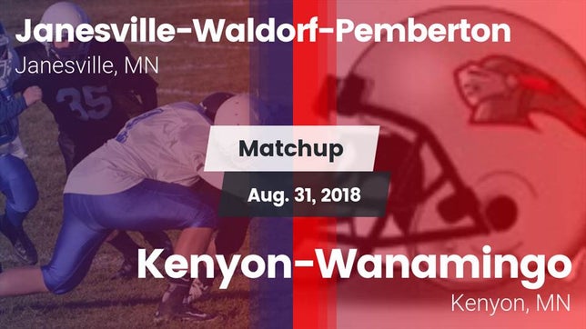 Watch this highlight video of the Janesville-Waldorf-Pemberton (Janesville, MN) football team in its game Matchup: Janesville-Waldorf-P vs. Kenyon-Wanamingo  2018 on Aug 31, 2018