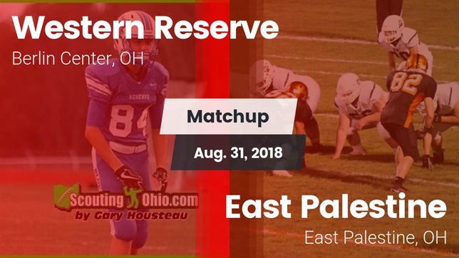 Watch this highlight video of the Western Reserve (Berlin Center, OH) football team in its game Matchup: Western Reserve vs. East Palestine  2018 on Aug 31, 2018