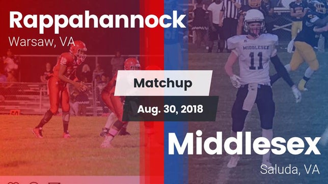 Watch this highlight video of the Rappahannock (Warsaw, VA) football team in its game Matchup: Rappahannock vs. Middlesex  2018 on Aug 30, 2018