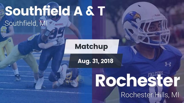 Watch this highlight video of the Southfield Arts & Tech (Southfield, MI) football team in its game Matchup: Southfield vs. Rochester  2018 on Aug 31, 2018