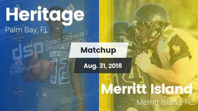 Watch this highlight video of the Heritage (Palm Bay, FL) football team in its game Matchup: Heritage vs. Merritt Island  2018 on Aug 31, 2018