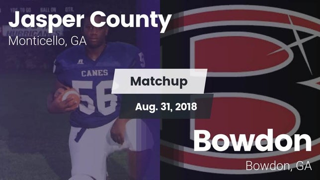 Watch this highlight video of the Jasper County (Monticello, GA) football team in its game Matchup: Jasper County High vs. Bowdon  2018 on Aug 31, 2018