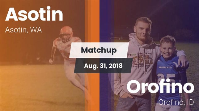 Watch this highlight video of the Asotin (WA) football team in its game Matchup: Asotin vs. Orofino  2018 on Aug 31, 2018