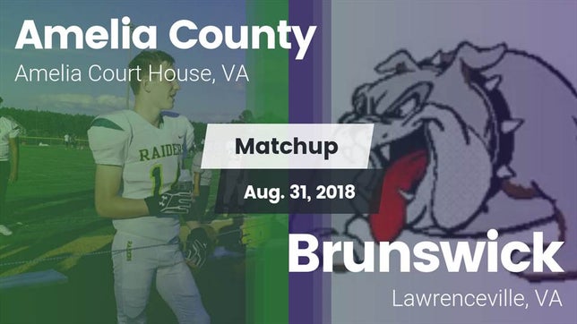 Watch this highlight video of the Amelia County (Amelia Court House, VA) football team in its game Matchup: Amelia County vs. Brunswick  2018 on Aug 31, 2018