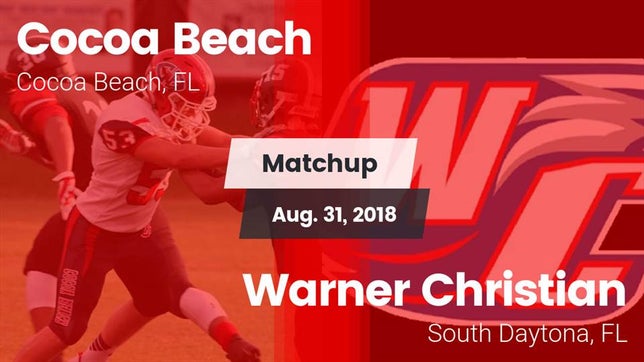 Watch this highlight video of the Cocoa Beach (FL) football team in its game Matchup: Cocoa Beach vs. Warner Christian  2018 on Aug 31, 2018