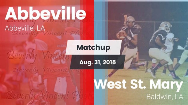 Watch this highlight video of the Abbeville (LA) football team in its game Matchup: Abbeville vs. West St. Mary  2018 on Aug 31, 2018