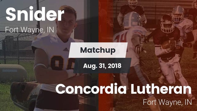 Watch this highlight video of the Fort Wayne Snider (Fort Wayne, IN) football team in its game Matchup: Snider vs. Concordia Lutheran  2018 on Aug 31, 2018