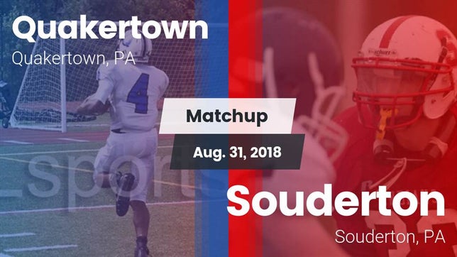 Watch this highlight video of the Quakertown (PA) football team in its game Matchup: Quakertown vs. Souderton  2018 on Aug 31, 2018