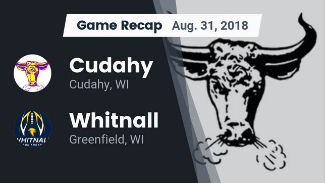 Watch this highlight video of the Cudahy (WI) football team in its game Recap: Cudahy  vs. Whitnall  2018 on Aug 31, 2018