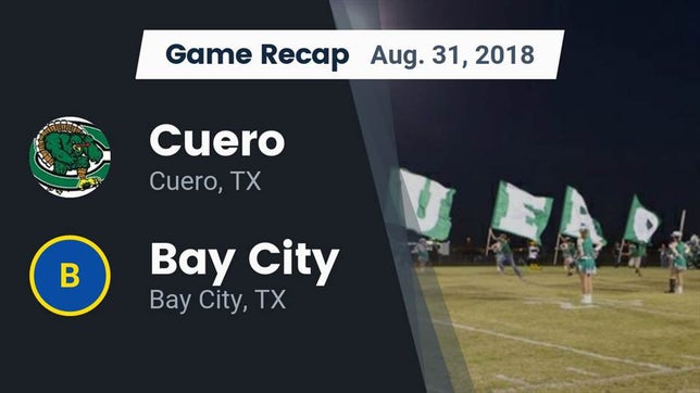 Watch this highlight video of the Cuero (TX) football team in its game Recap: Cuero  vs. Bay City  2018 on Aug 31, 2018