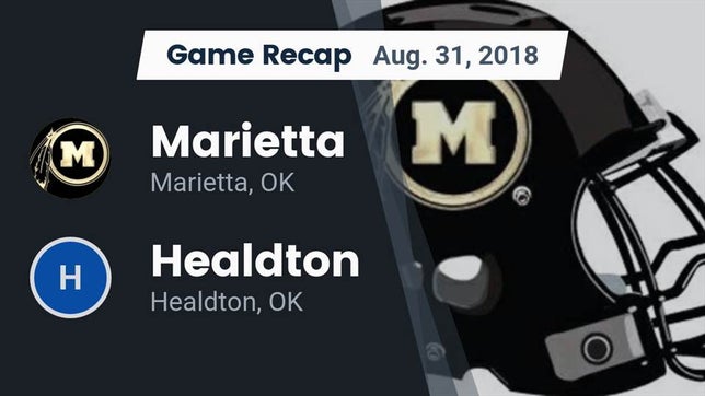 Watch this highlight video of the Marietta (OK) football team in its game Recap: Marietta  vs. Healdton  2018 on Aug 31, 2018