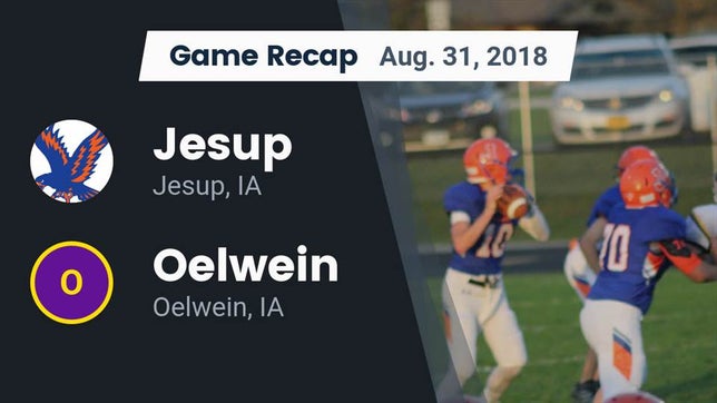 Watch this highlight video of the Jesup (IA) football team in its game Recap: Jesup  vs. Oelwein  2018 on Aug 31, 2018