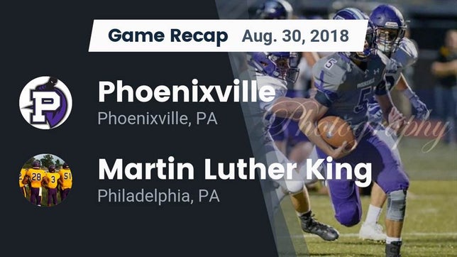 Watch this highlight video of the Phoenixville (PA) football team in its game Recap: Phoenixville  vs. Martin Luther King  2018 on Aug 30, 2018