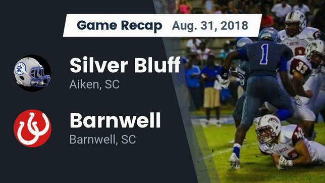 Watch this highlight video of the Silver Bluff (Aiken, SC) football team in its game Recap: Silver Bluff  vs. Barnwell  2018 on Aug 31, 2018