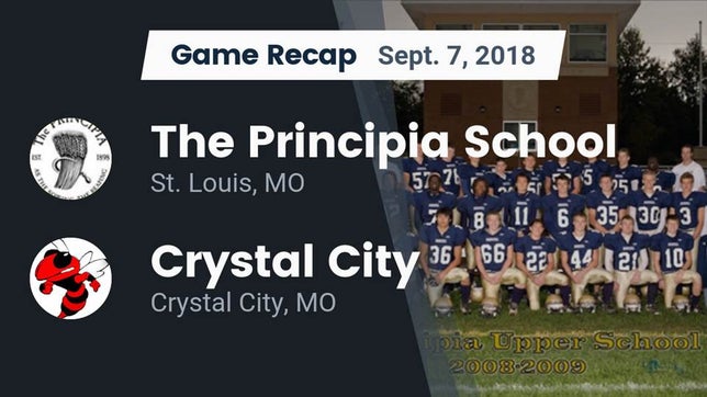 Watch this highlight video of the Principia (St. Louis, MO) football team in its game Recap: The Principia School vs. Crystal City  2018 on Sep 6, 2018