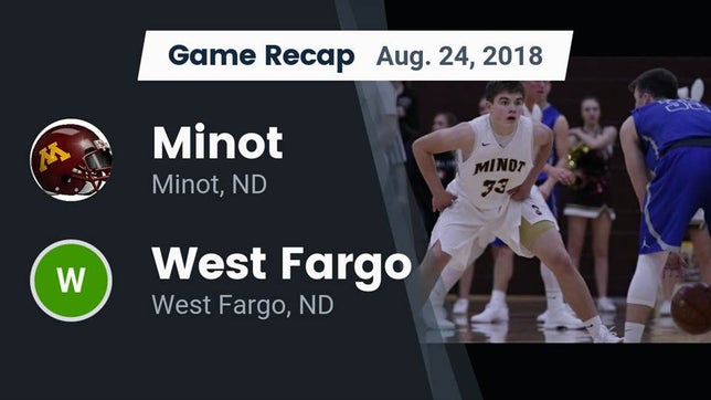 Watch this highlight video of the Minot (ND) football team in its game Recap: Minot  vs. West Fargo  2018 on Aug 24, 2018