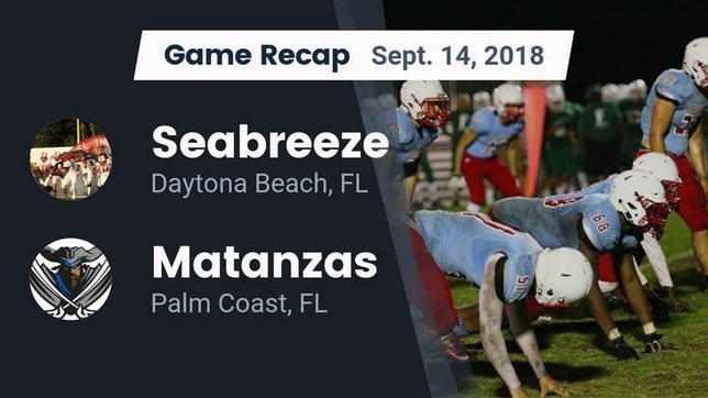 Watch this highlight video of the Seabreeze (Daytona Beach, FL) football team in its game Recap: Seabreeze  vs. Matanzas  2018 on Sep 14, 2018