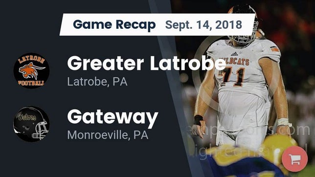 Watch this highlight video of the Greater Latrobe (Latrobe, PA) football team in its game Recap: Greater Latrobe  vs. Gateway  2018 on Sep 14, 2018