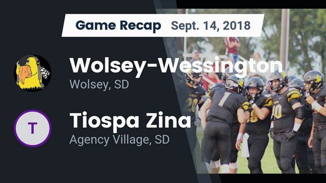 Watch this highlight video of the Wolsey-Wessington (Wolsey, SD) football team in its game Recap: Wolsey-Wessington  vs. Tiospa Zina  2018 on Sep 14, 2018