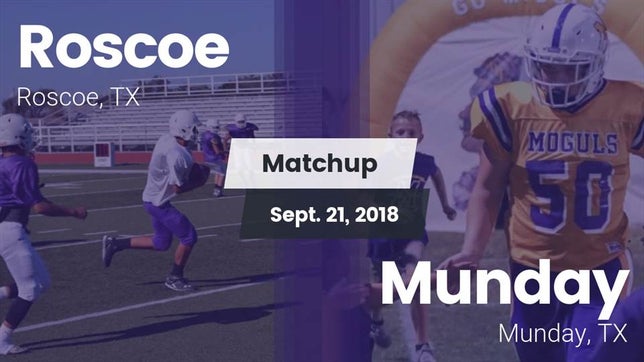 Watch this highlight video of the Roscoe (TX) football team in its game Matchup: Roscoe vs. Munday  2018 on Sep 21, 2018