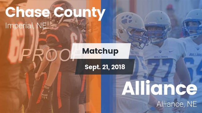 Watch this highlight video of the Chase County (Imperial, NE) football team in its game Matchup: Chase County High vs. Alliance  2018 on Sep 21, 2018