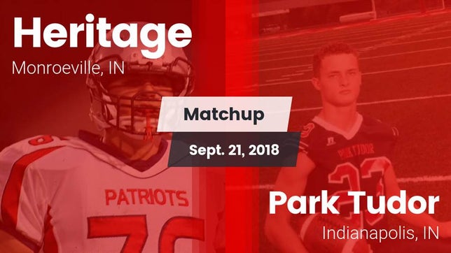Watch this highlight video of the Heritage (Monroeville, IN) football team in its game Matchup: Heritage vs. Park Tudor  2018 on Sep 21, 2018