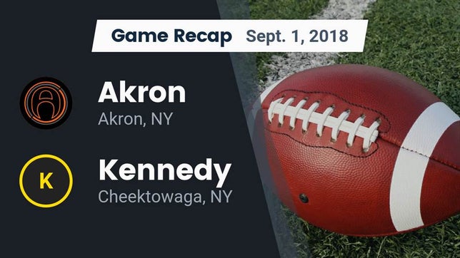 Watch this highlight video of the Akron (NY) football team in its game Recap: Akron  vs. Kennedy  2018 on Sep 1, 2018