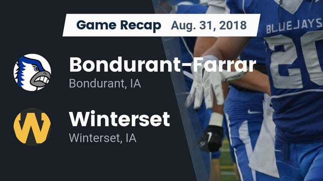Watch this highlight video of the Bondurant-Farrar (Bondurant, IA) football team in its game Recap: Bondurant-Farrar  vs. Winterset  2018 on Aug 31, 2018