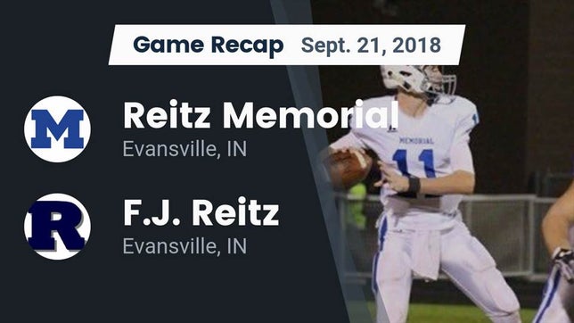 Watch this highlight video of the Evansville Memorial (Evansville, IN) football team in its game Recap: Reitz Memorial  vs. F.J. Reitz  2018 on Sep 21, 2018